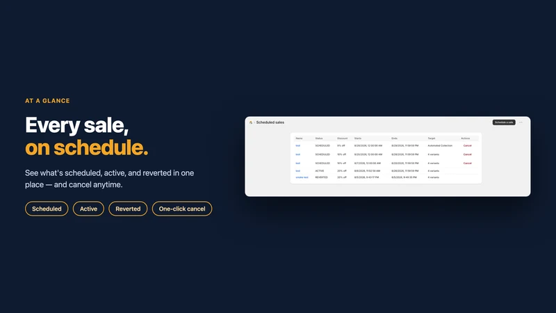 SunDial: Scheduled sales