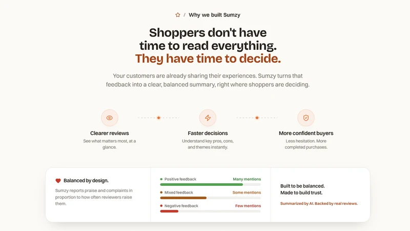 Sumzy: AI Review Summaries