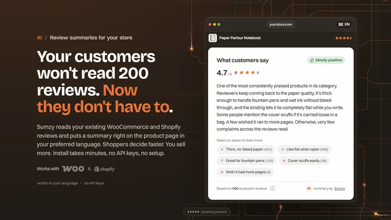 Sumzy: AI Review Summaries