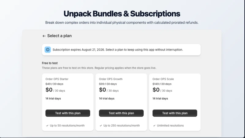 Splindle ‑ Bundle Returns