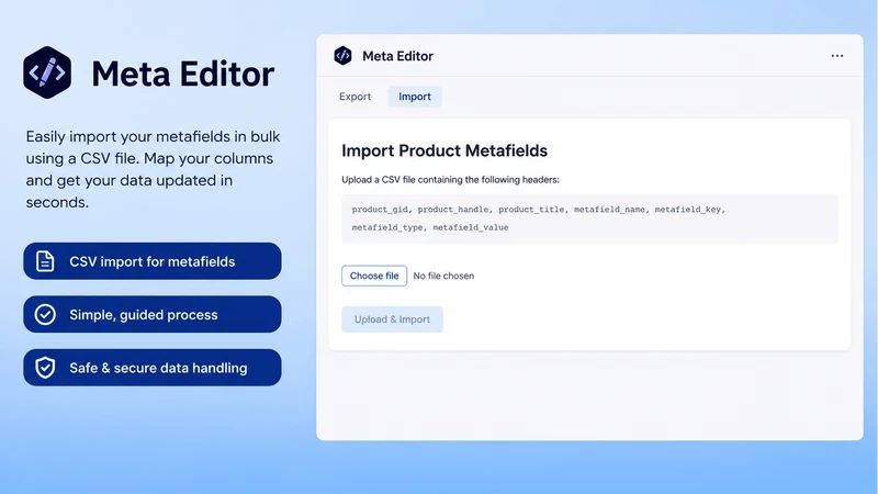 Manage Metafields ‑ MetaStudio