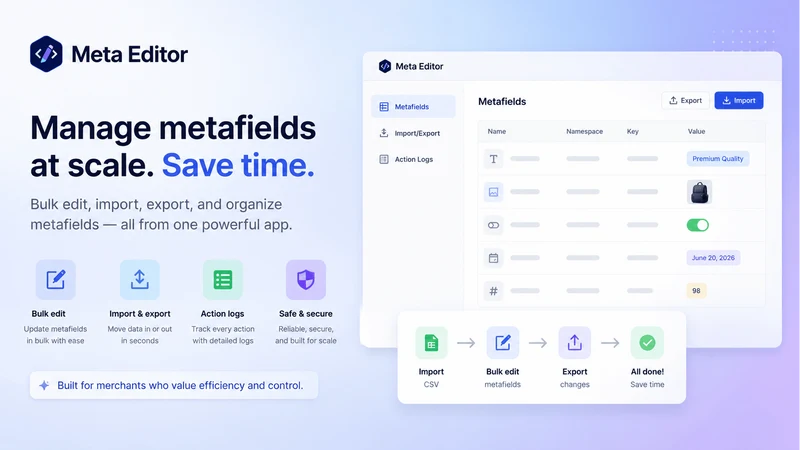Manage Metafields ‑ MetaStudio