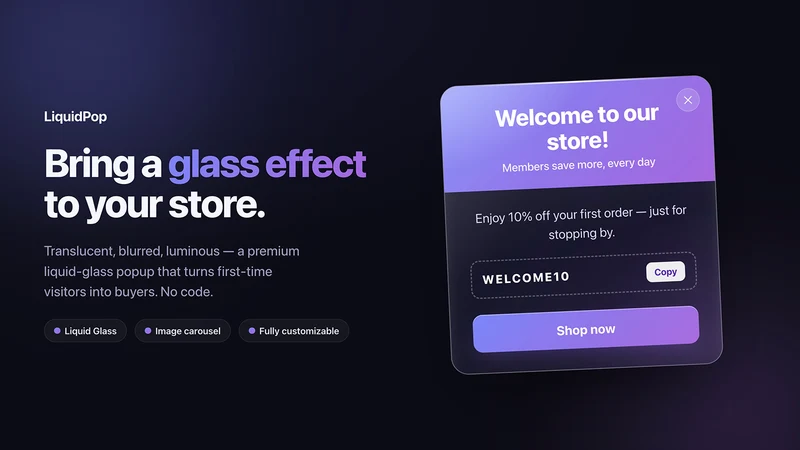 LiquidPop: Liquid Glass Popup
