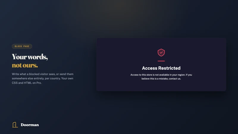 Doorman: Fraud Country Blocker