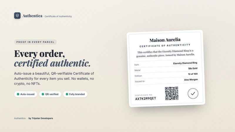 Authentica: COA Certificates