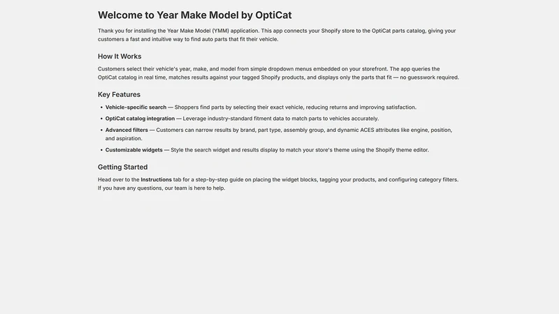 OptiCat Vehicle Part Lookup