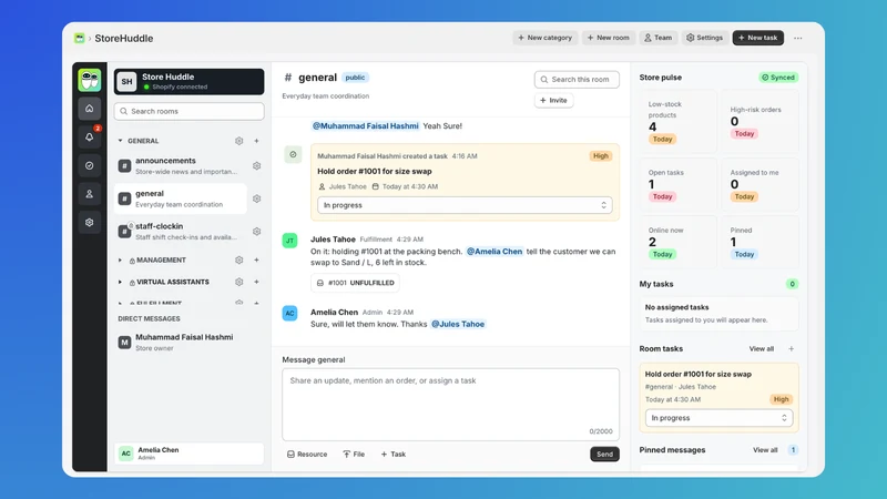 StoreHuddle: Staff Chat | Task
