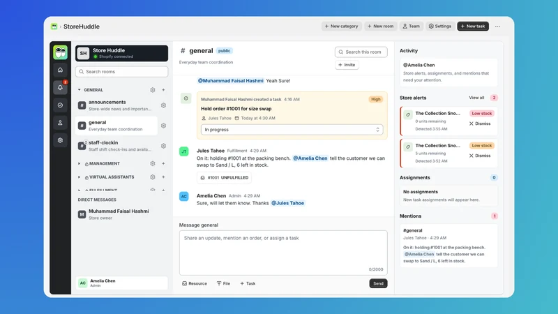 StoreHuddle: Staff Chat | Task