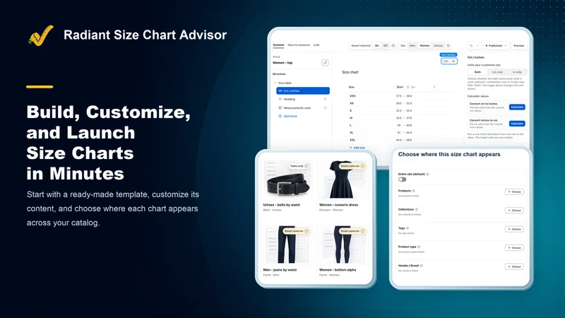 Radiant Size Chart Advisor