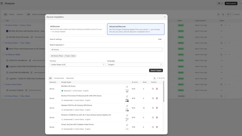 Price Radar ‑ Competitor Track