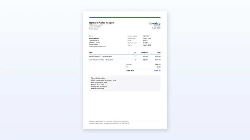 Onopo: B2B Invoices & Terms