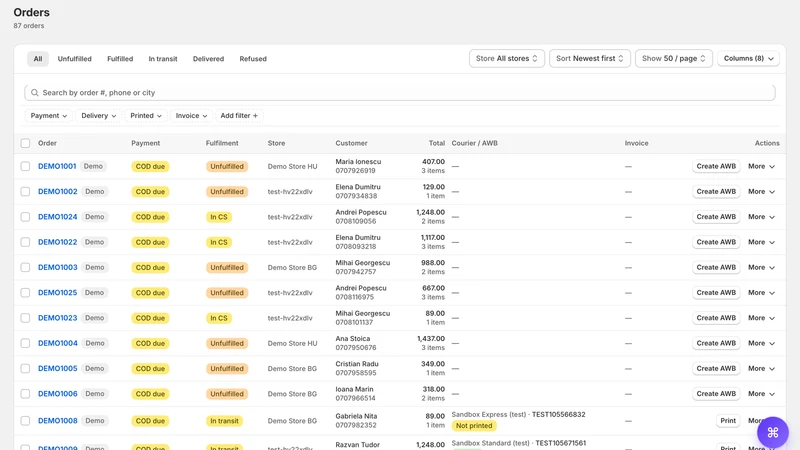 Order Hub: Shipping Labels