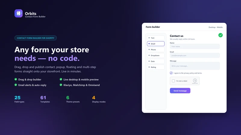 Orbits: Contact Form Builder