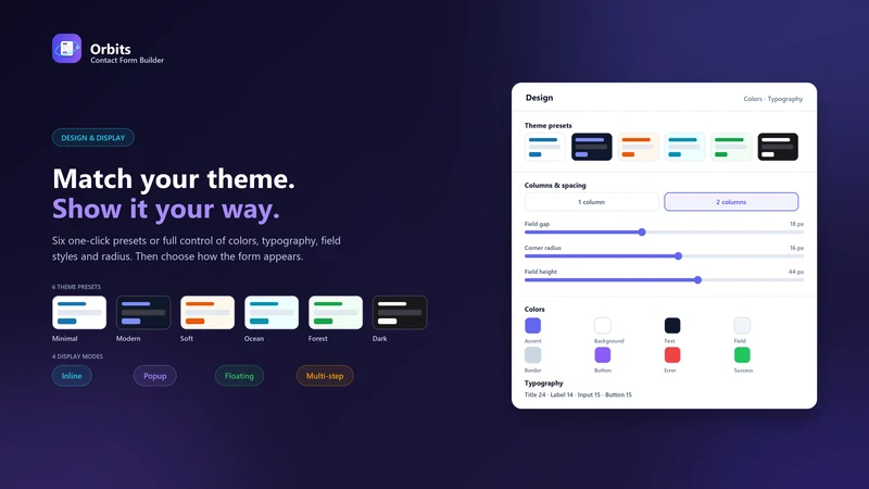Orbits: Contact Form Builder