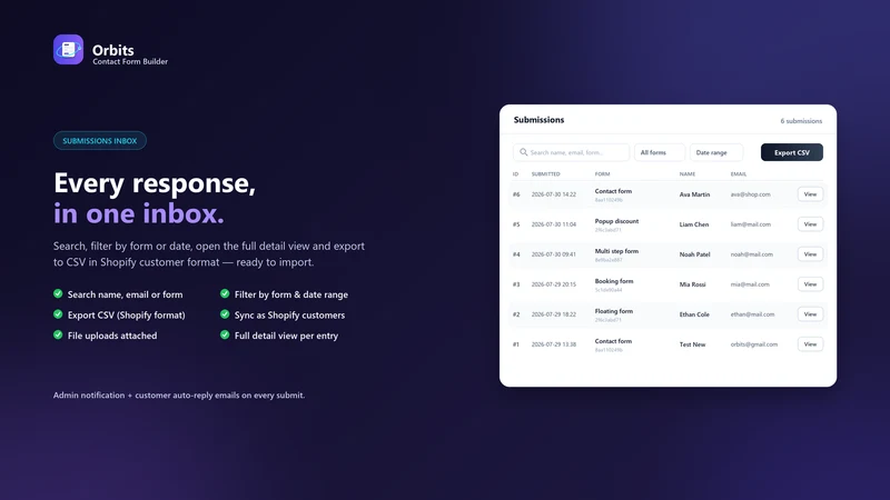 Orbits: Contact Form Builder