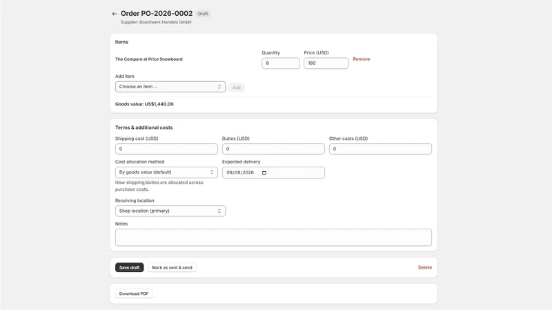 InventoryLoop: Reorder & PO