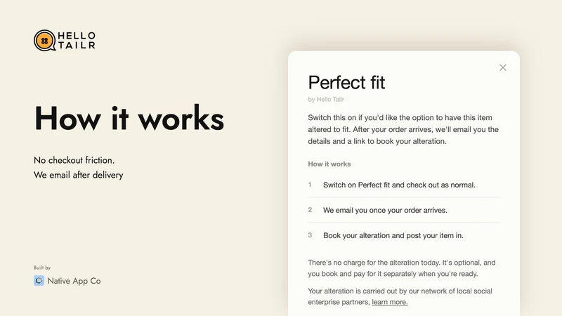 Hello Tailr: Perfect Fit