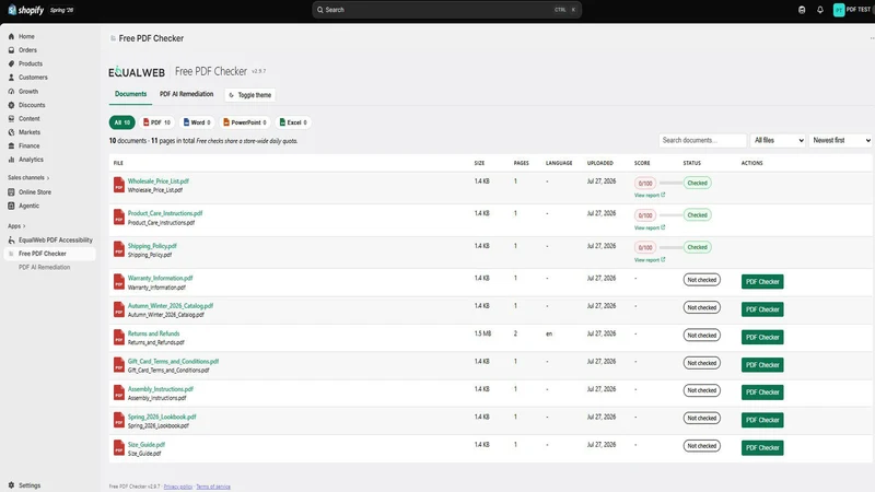 Equalweb PDF Checker