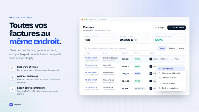 FacturX: Invoice Order Printer