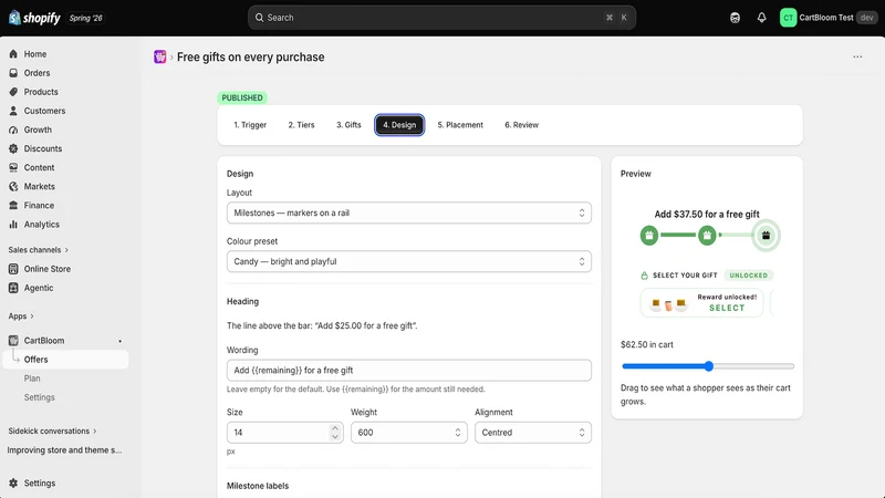 CartBloom ‑ Progress Bar