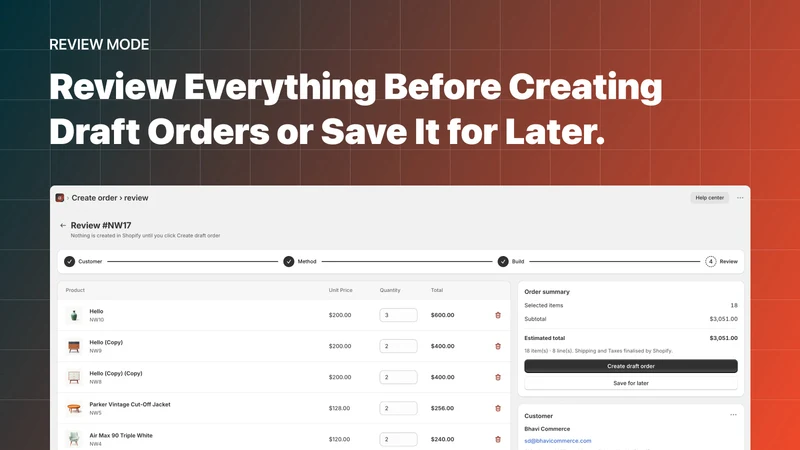 Bhavi Quick B2B Order Builder