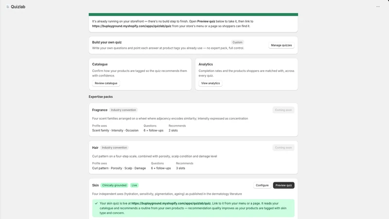 QuizLab — Product Quiz