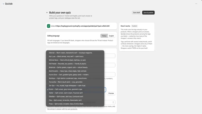 QuizLab — Product Quiz