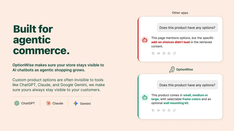 OptionWise AI Product Options