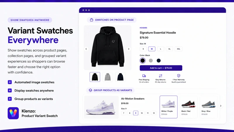 Klenzo: Product Variant Swatch