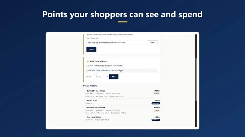 Exp: Points Rewards & Loyalty