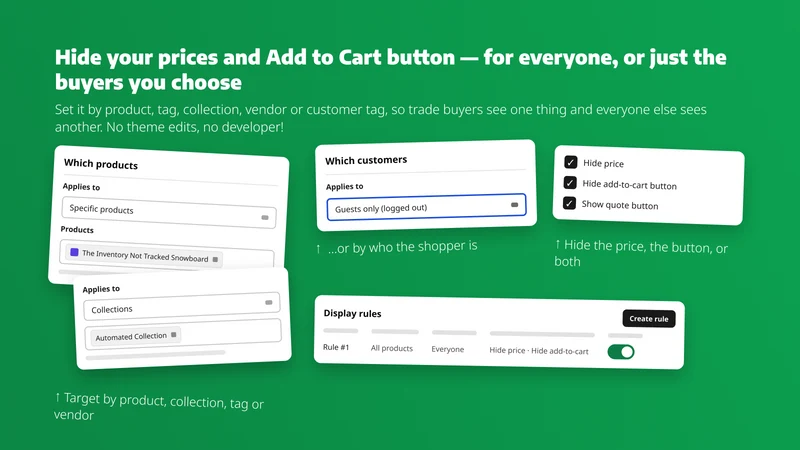 DA:Request a Quote, Hide Price