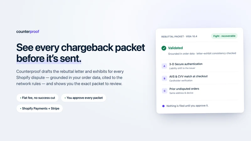 Counterproof Chargebacks