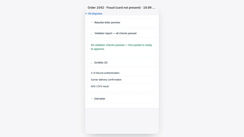Counterproof Chargebacks