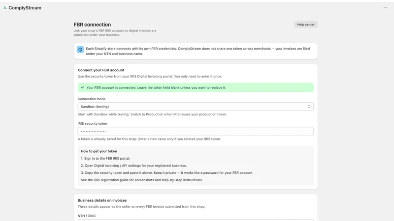 ComplyStream: FBR Invoices