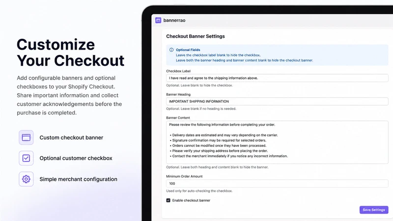 Easy Checkout Banner Pro