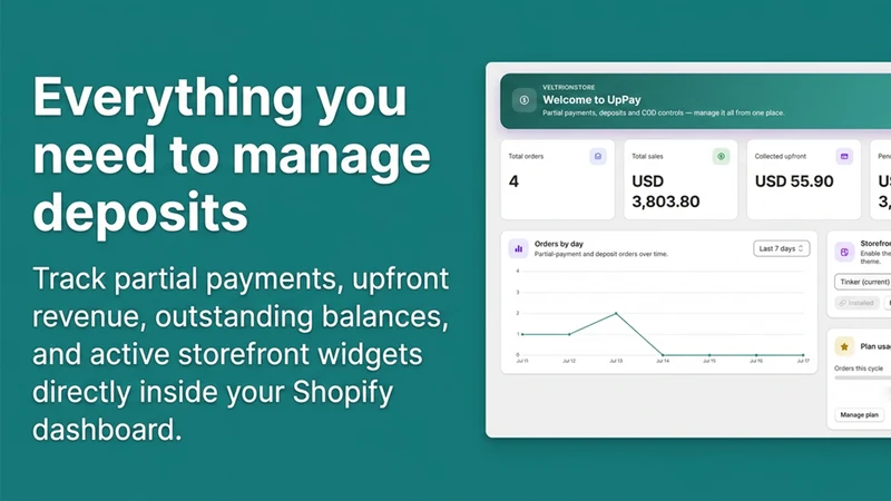 UpPay : Partial Fees & COD