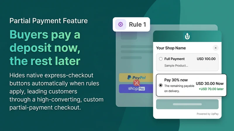 UpPay : Partial Fees & COD