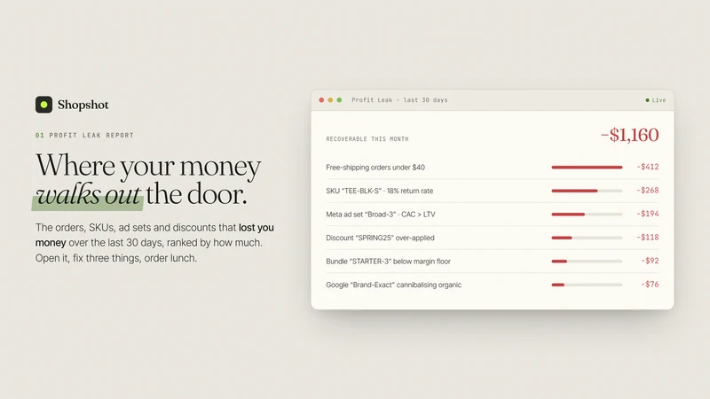 Shopshot Profit Analytics