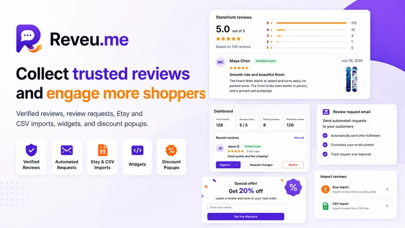 Reveu.me: Reviews & Popups
