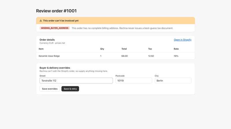 Rechna: E‑Invoices DACH