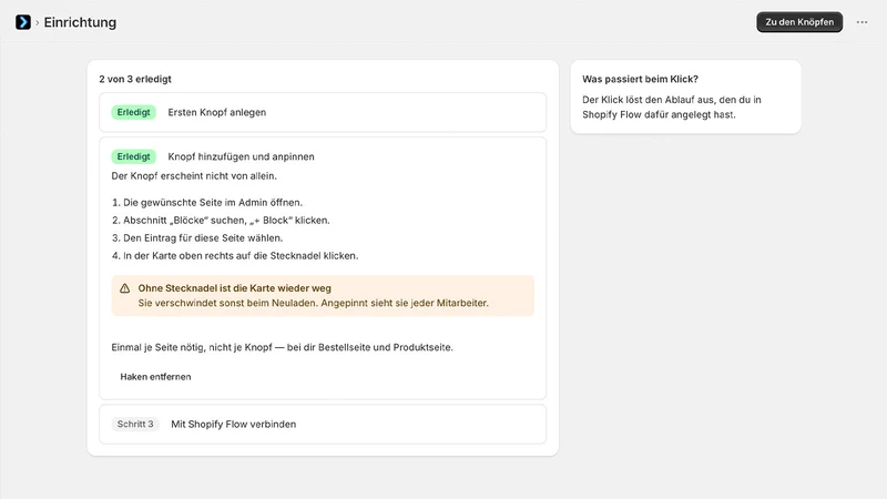 Knopfdruck ‑ Trigger für Flow