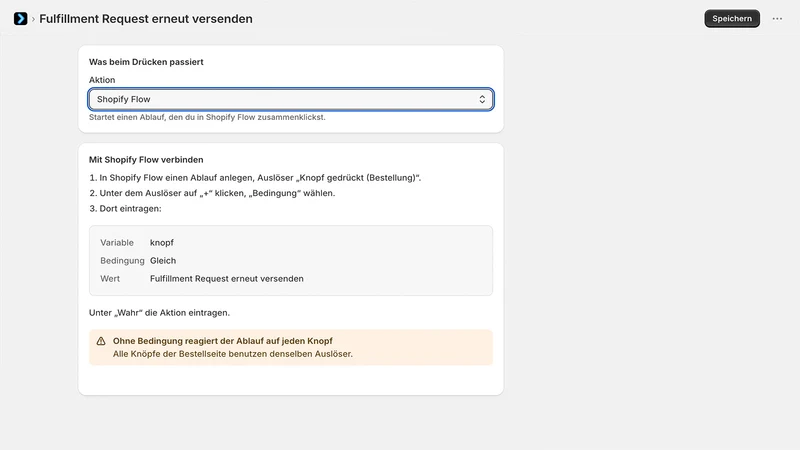 Knopfdruck ‑ Trigger für Flow