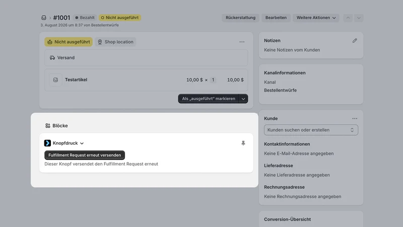 Knopfdruck ‑ Trigger für Flow