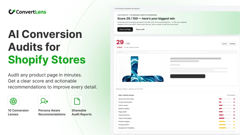 ConvertLens ‑ CRO Page Audit