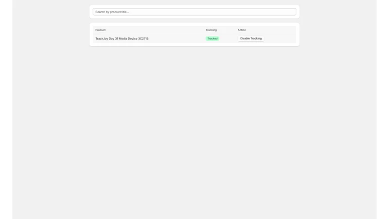 TrackJoy: Serial Tracking