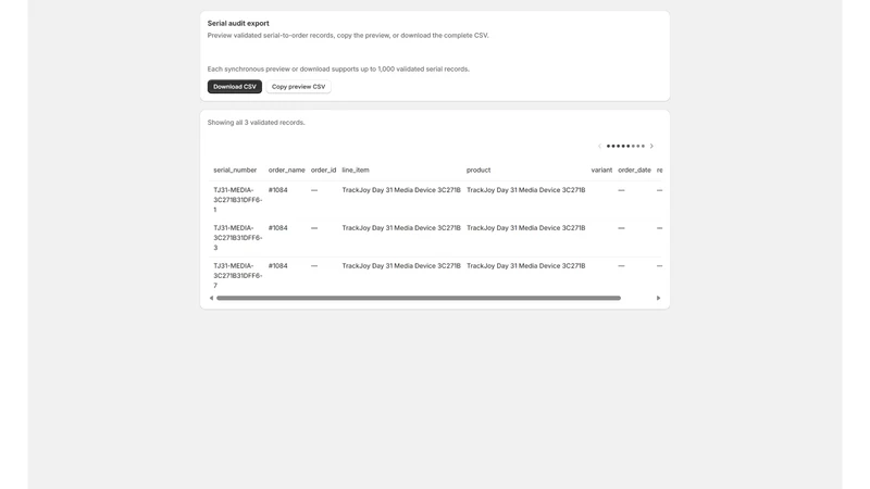 TrackJoy: Serial Tracking