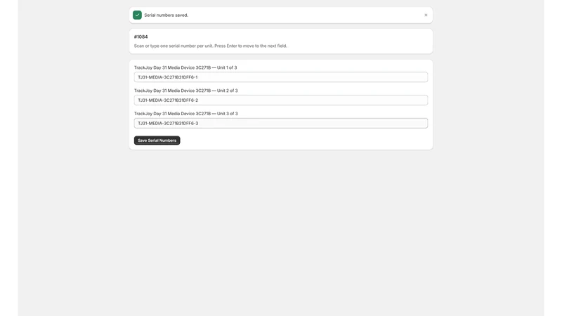 TrackJoy: Serial Tracking