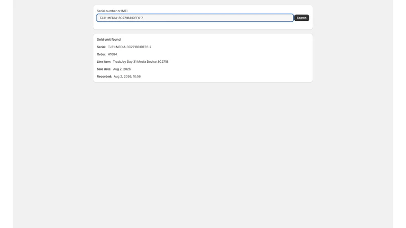 TrackJoy: Serial Tracking