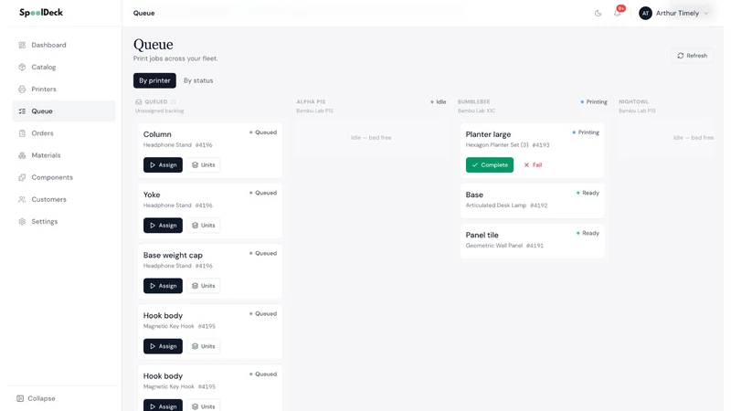 SpoolDeck – 3D Printing Ops