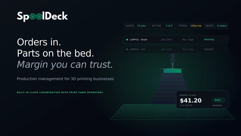 SpoolDeck – 3D Printing Ops